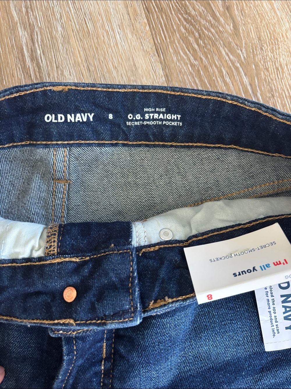 Old Navy Navy Blue Rolled Hem Jean Shorts - Picture 2 of 4